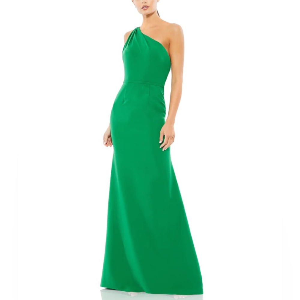 NWT Ieena for Mac Duggal 26266 Emerald One Shoulder Jersey Mermaid Gown - Sz 8